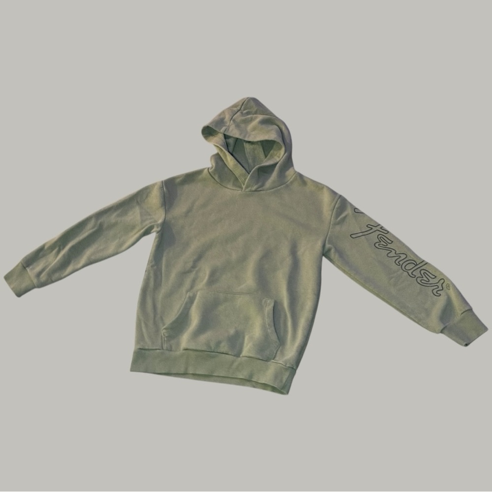 Fender Green Hoodie with Sleeve Logo